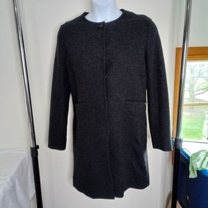 Woolrich John Rich & Bros Women's Pertex Insulated Long Wool Coat XL Dark Gray